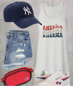 America America America Graphic Tank