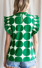 Load image into Gallery viewer, Jodifl Abstract Dot Cap Sleeve Top - Kelly Green