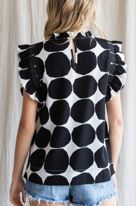 Jodifl Abstract Dot Cap Sleeve Top