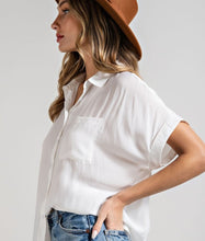 Load image into Gallery viewer, Ima Classic White Cuffed Sleeve Top