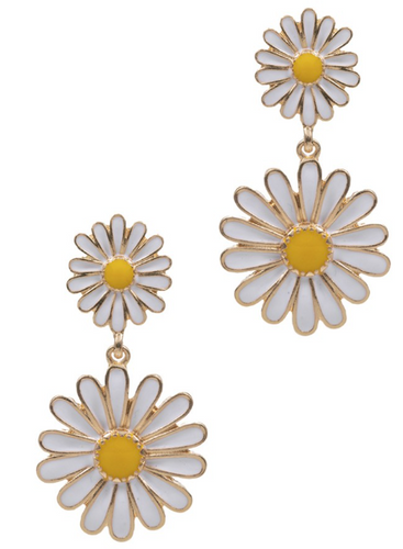 I'M Your Double Daisy Enamel Stud Earrings