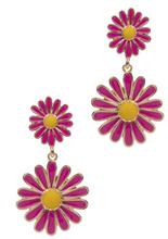 Load image into Gallery viewer, I&#39;M Your Double Daisy Enamel Stud Earrings