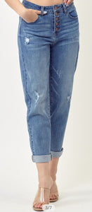 Rise Up Button Fly Jeans