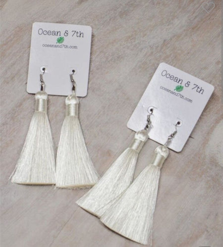 White Tassle Earring