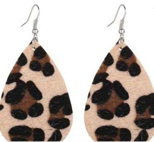 Lovely Leopard Teardrop Earrings