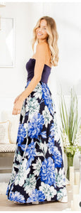 Blue Paradise Floral Sundress