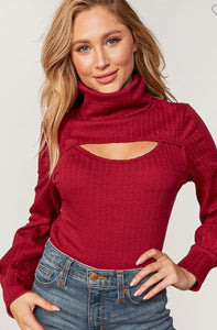 Jacquard Turtle Neck Top