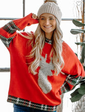 Load image into Gallery viewer, Reindeer Games Red &amp; Black Plaid Oversized Sweater