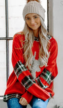 Load image into Gallery viewer, Reindeer Games Red &amp; Black Plaid Oversized Sweater