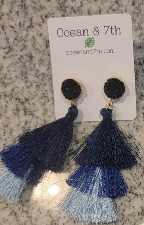 Ocean Ombre Tassle Earrings