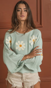 Kiera Embroidered Flower Sweater