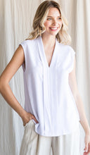 Load image into Gallery viewer, Jodifl Pleated V-neck Top - Ivory