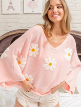 Load image into Gallery viewer, Kierra Embroidered Flower Sweater - Blush