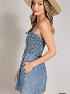 Cruise Control Mineral Washed Denim Romper